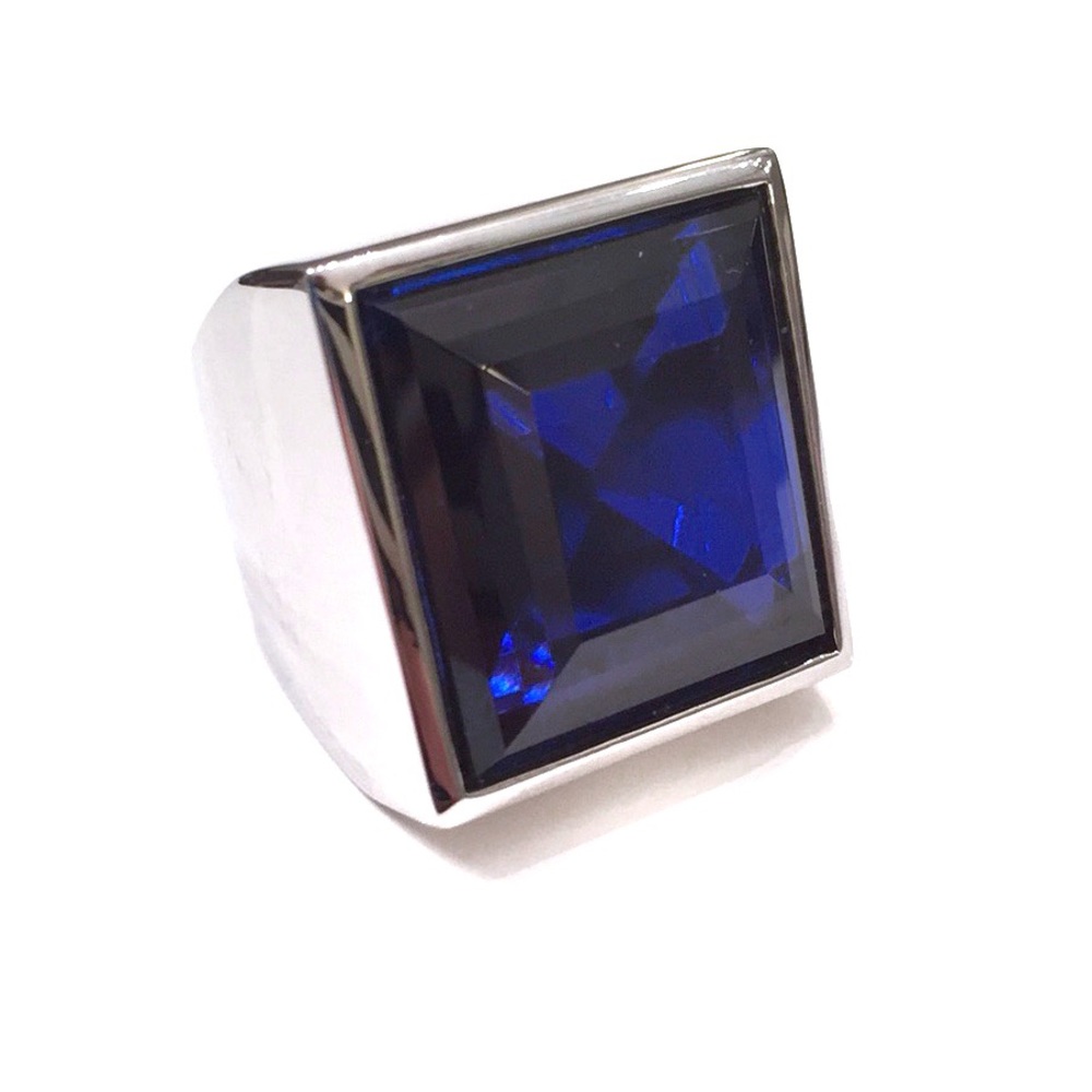 Micheal Kors Blue Stone Silver Tone Ring Size 7